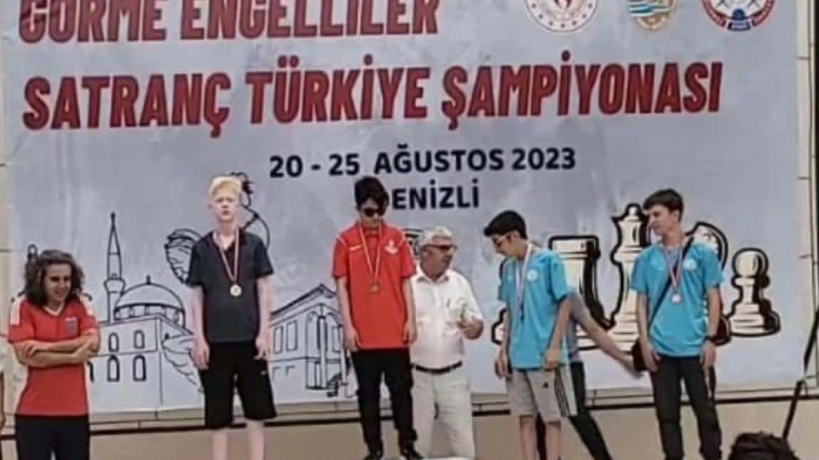Öğrencimiz Abdullah Furkan Gül Görme Engelliler Satranç Türkiye Şampiyonasında İkinci Olmuştur